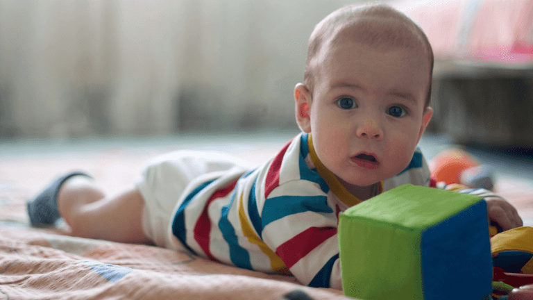 Mum shares an easy sensory activity to help with tummy time