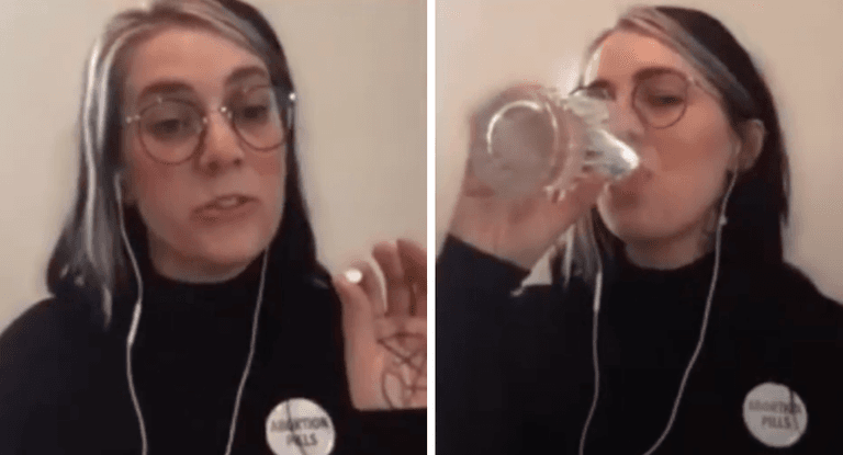 Activist takes abortion pill on live TV to show how “safe” and “common” it is Activist takes abortion pill on live TV to show how “safe” and “common” it is