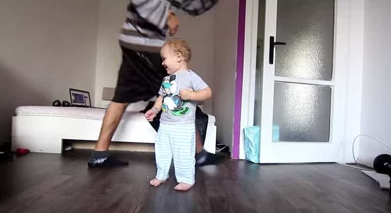 WATCH: This little man is loving his morning jam with dad WATCH: This little man is loving his morning jam with dad